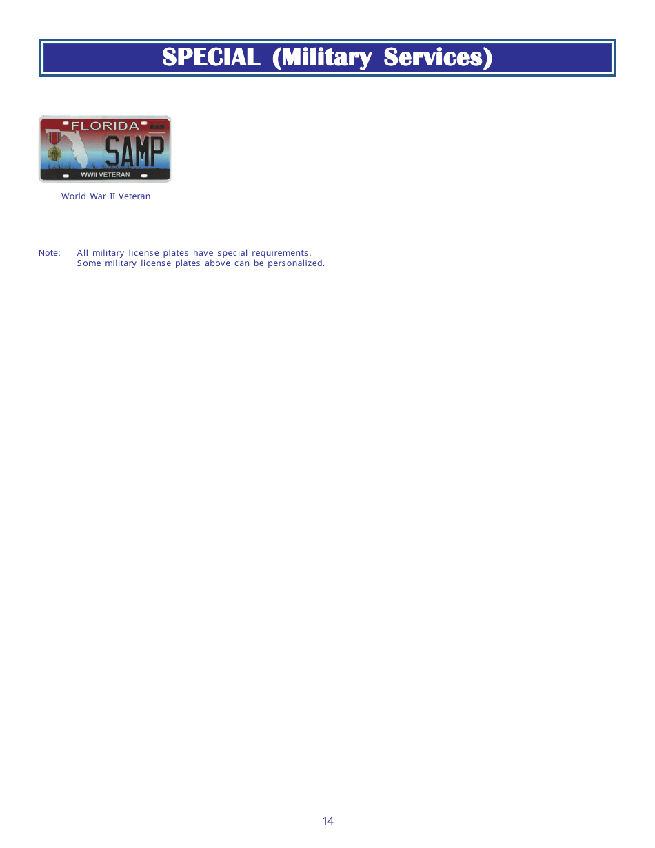 Form HSMV80003 Florida License Plates - Florida, Page 14