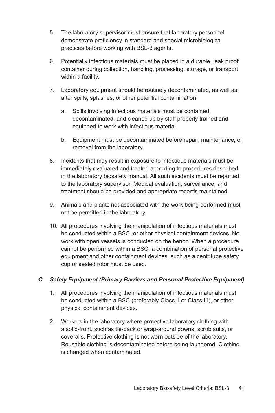 Biosafety in Microbiological and Biomedical Laboratories: Section IV - Laboratory Biosafety Level Criteria, Page 12