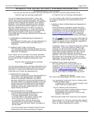 Form SSA-7050-F4 Request for Social Security Earnings Information, Page 3