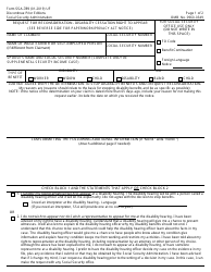 Form SSA-789 Request for Reconsideration - Disability Cessation Right to Appeal
