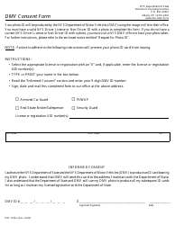 Document preview: Form DOS1398-A DMV Consent Form - New York