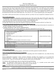 Document preview: Instructions for Substitute Form W-9: Request for Taxpayer Identification Number and Certification - New York City