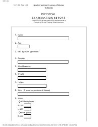 Form SBTS-602 Physical Examination Report - North Carolina