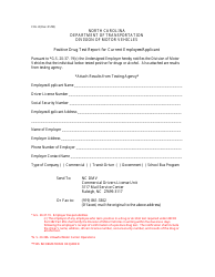 Document preview: Form CDL-8 Positive Drug Test Report for Current Employee/Applicant - North Carolina