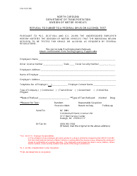 Document preview: Form CDL-9 Refusal to Submit to a Federal Drug or Alcohol Test - North Carolina