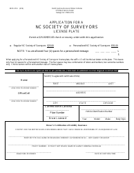 Document preview: Form MVR-27LS Application for a Nc Society of Surveyors License Plate - North Carolina