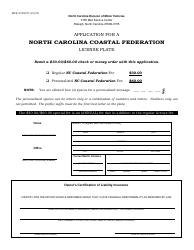 Document preview: Form MVR-27NCCF Application for a North Carolina Coastal Federation License Plate - North Carolina