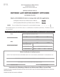 Document preview: Form MVR-27LE Application for a Retired Law Enforcement Officers License Plate - North Carolina
