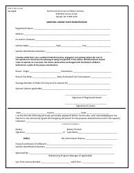 Document preview: Form MVR-17 Vanpool License Plate Registration - North Carolina