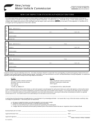 Document preview: Form BLS144 New Car Inspection Stickers Authorization Form - New Jersey
