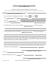 Form TDMV108 Affidavit of Sale Under Rsa Chapter 450 - New Hampshire