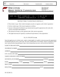 Document preview: Form SP-102 Application: Person(s) With Intellectual Disabilities Transport-Parking Privileges Card - New Jersey