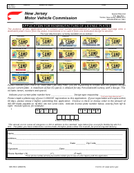 Document preview: Form SPU100-C Application for Remanufacture of License Plates - New Jersey