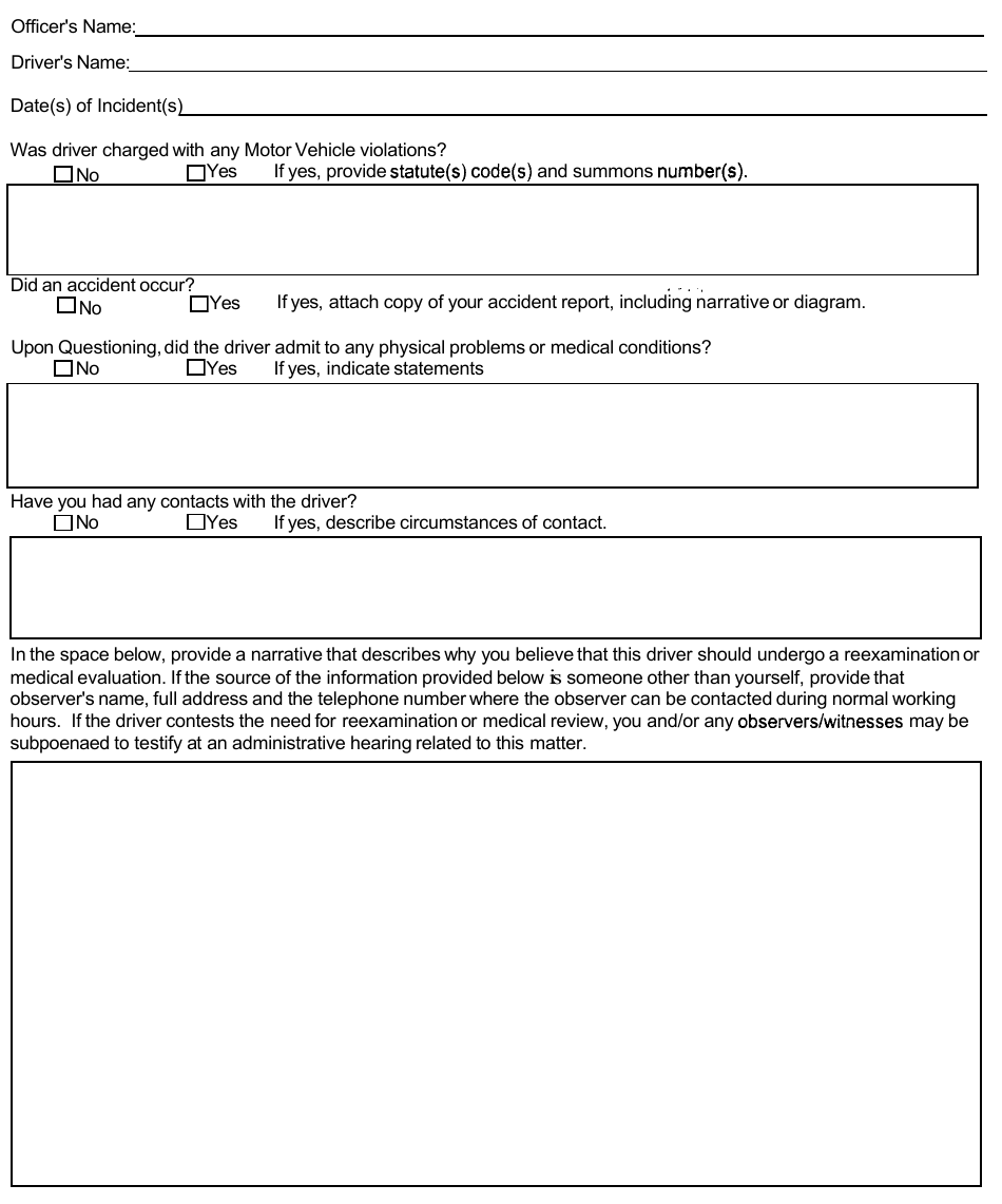 Form MR-5 Driver Examination and / or Medical Evaluation Request - New Jersey, Page 2