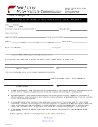 Document preview: Form BLC-36 Application: Secondary School Driver Education Instructor Id - New Jersey