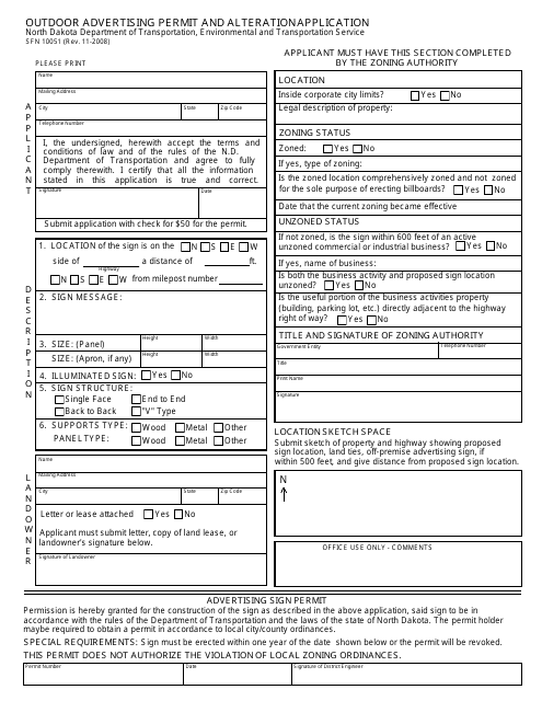 Form SFN10051  Printable Pdf