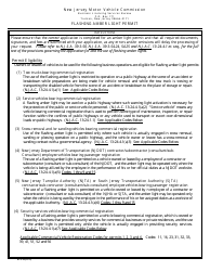 Form BLS-34 Flashing Amber Light Permit Application - New Jersey