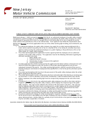 Form BLS-34A Amber Warning Light Permit Application - Public Utility Company Employee - New Jersey