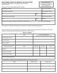 Document preview: Form SFN9961 Educational Grant of Financial Aid Application - North Dakota