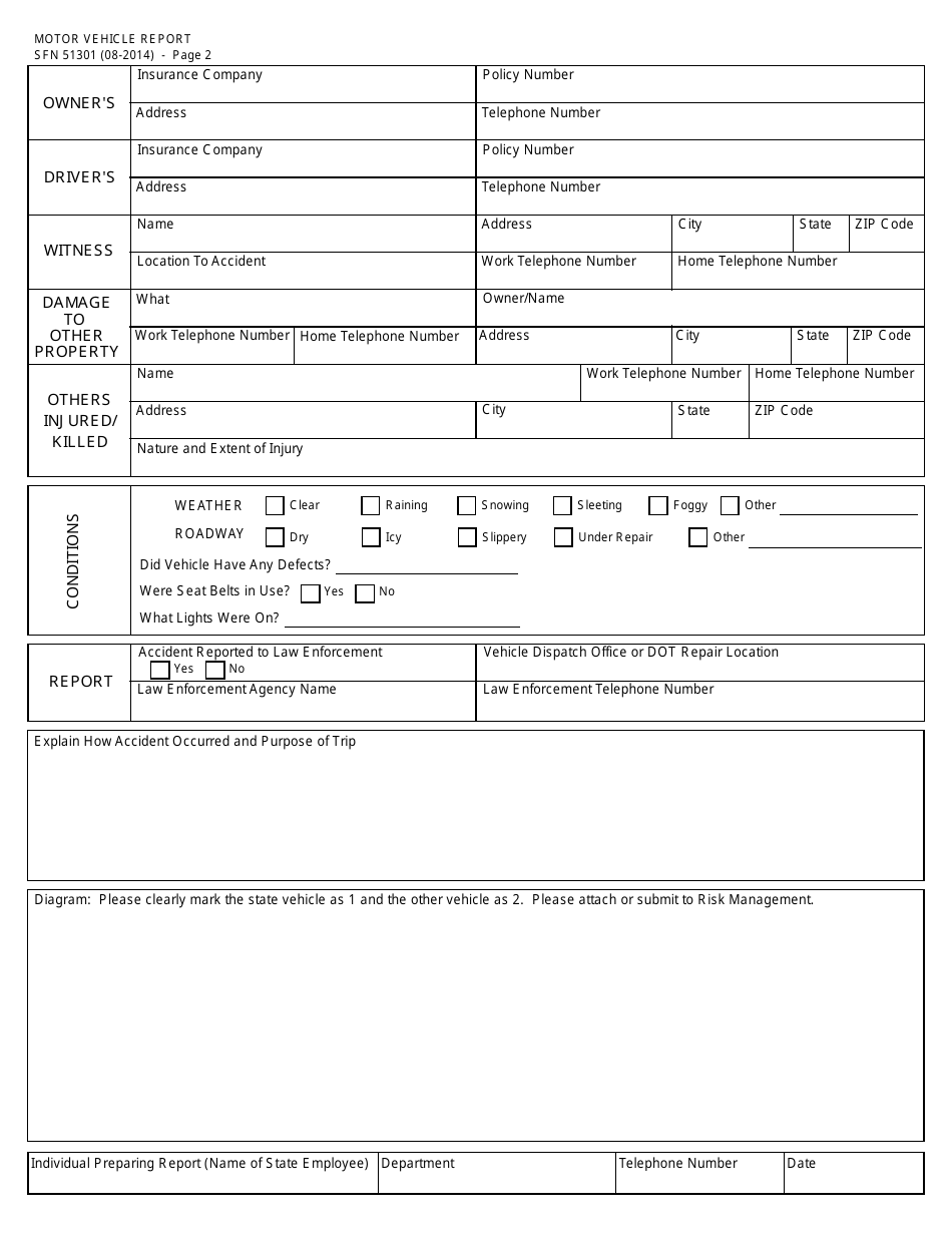 Form SFN51301 - Fill Out, Sign Online and Download Fillable PDF, North ...