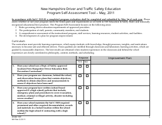 Form DSMV597 &quot;Program Self Assessment Tool&quot; - New Hampshire