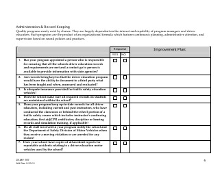 Form DSMV597 Program Self Assessment Tool - New Hampshire, Page 6