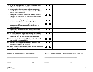 Form DSMV597 Program Self Assessment Tool - New Hampshire, Page 9