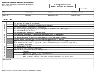 Document preview: Form SFN60845 Flashing Beacon Inspection Checklist - North Dakota