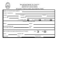 Document preview: Form DSSP293 Request for School Bus Inspection - New Hampshire