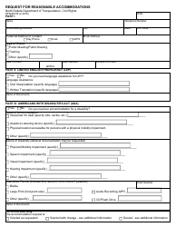 Form SFN60135 Request for Reasonable Accommodations - North Dakota