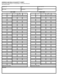 Document preview: Form SFN16474 Seeding and Mulch Quantity Sheet - North Dakota