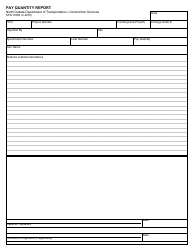 Document preview: Form SFN10004 Pay Quantity Report - North Dakota