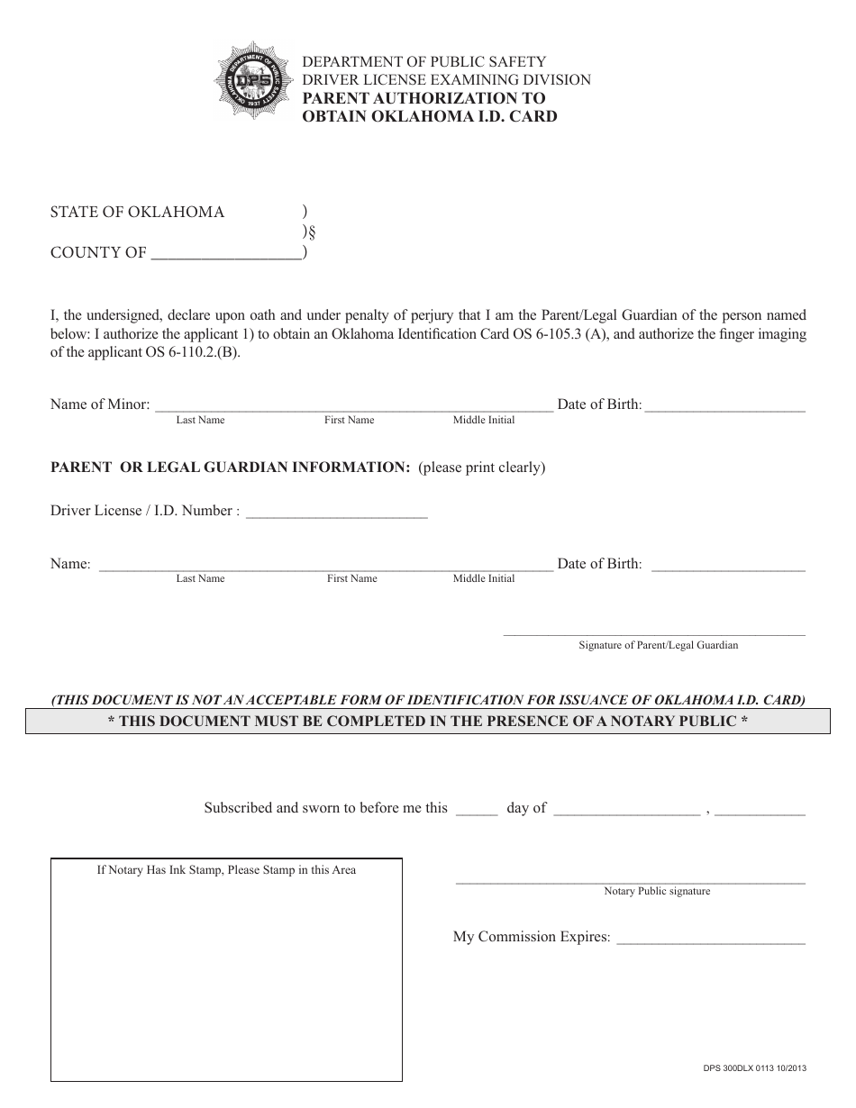Form DPS300DLX 0113 Fill Out, Sign Online and Download Printable PDF