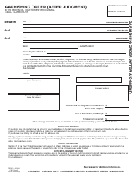 COEA Form D (PSC013) &quot;Garnishing Order (After Judgment)&quot; - British Columbia, Canada