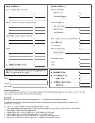 Form SCL024 Statement of Finances - British Columbia, Canada, Page 2