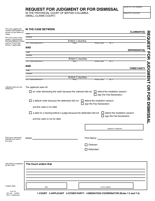 SCR Form 23 (SCL042)  Printable Pdf