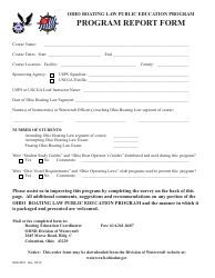 Document preview: Form DNR8297 Program Report Form - Ohio