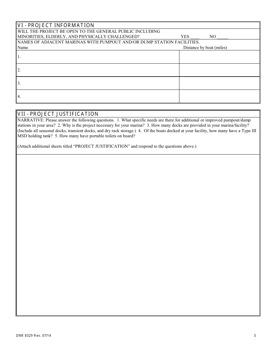 Form DNR8329 Clean Vessel Act Grant Application - Ohio, Page 3