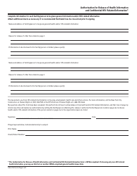 Form DOH-2557 Authorization for Release of Health Information &amp; Confidential HIV-Related Information - New York, Page 2