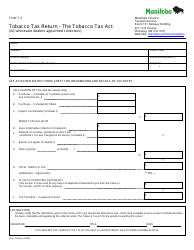 Form T-3 &quot;Tobacco Tax Return - the Tobacco Tax Act (All Wholesale Dealers Appointed Collectors )&quot; - Manitoba, Canada