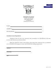 Document preview: Non-resident Contractor - Letter for Contract Under $20,000 - Delaware