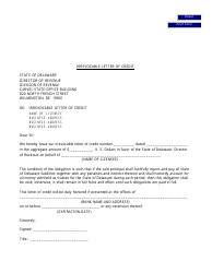 Document preview: Non-resident Contractor - Irrevocable Letter of Credit - Delaware