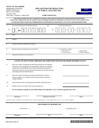 Document preview: Form 5502TR-9811 Application for Reduction of Public Utilities Tax - Delaware