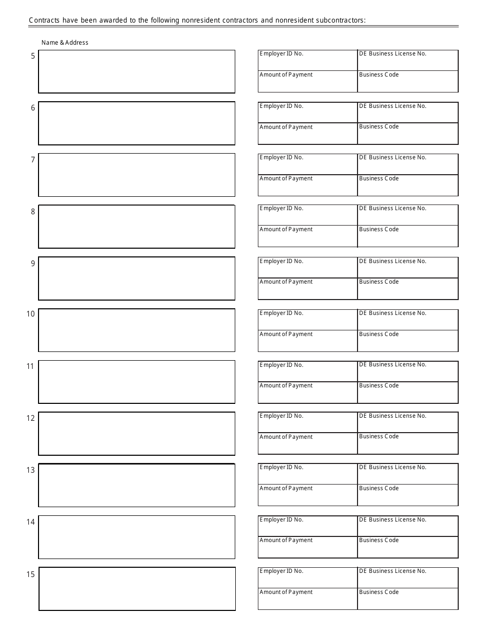 Form 1280-DEV Deductions for Amounts Paid to Subcontractors by Contractors and Deductions for Development of Realty - Delaware, Page 2