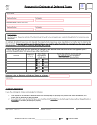 Document preview: Form AV-7 Request for Estimate of Deferred Taxes - North Carolina