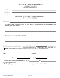 Document preview: Form NHJB-2356-FS Affidavit of Notification Compliance - New Hampshire
