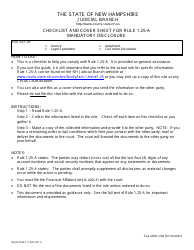 Form NHJB-2736-F Checklist and Cover Sheet for Rule 1.25-a Mandatory Disclosure - New Hampshire