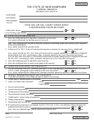 Document preview: Form NHJB-2827-F Casa Gal or Gal Court Cover Sheet - New Hampshire