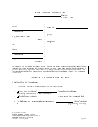 Uniform Domestic Relations Form 7 Complaint for Divorce With Children - Ohio