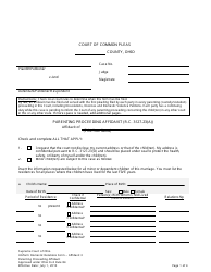 Affidavit 3 Parenting Proceeding Affidavit (R.c 3127.23(A)) - Ohio